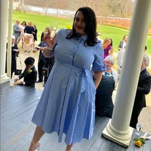 Beautiful blue and white strip dress with POCKETS!!